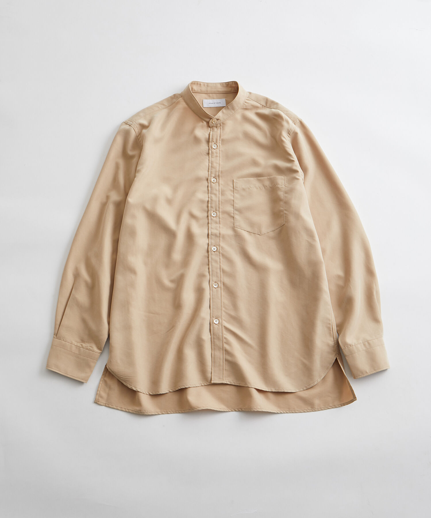 ADAM ET ROPE'「《定番》レーヨンスエード バンドカラーシャツ / ユニセックス」|シャツ・ブラウス|ベージュ(27)