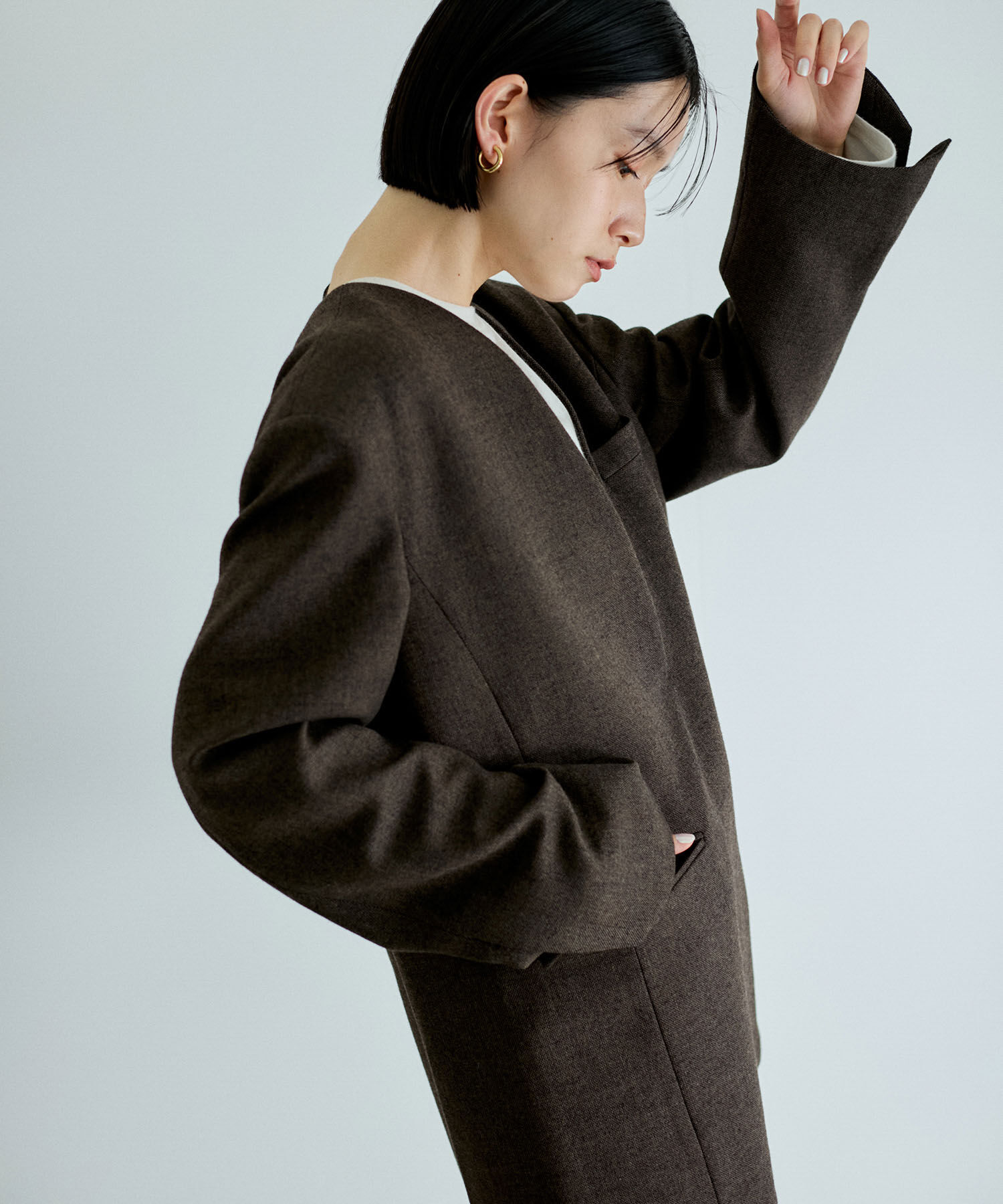 ADAM ET ROPE'「ジャケットライクブラウス」|シャツ・ブラウス|