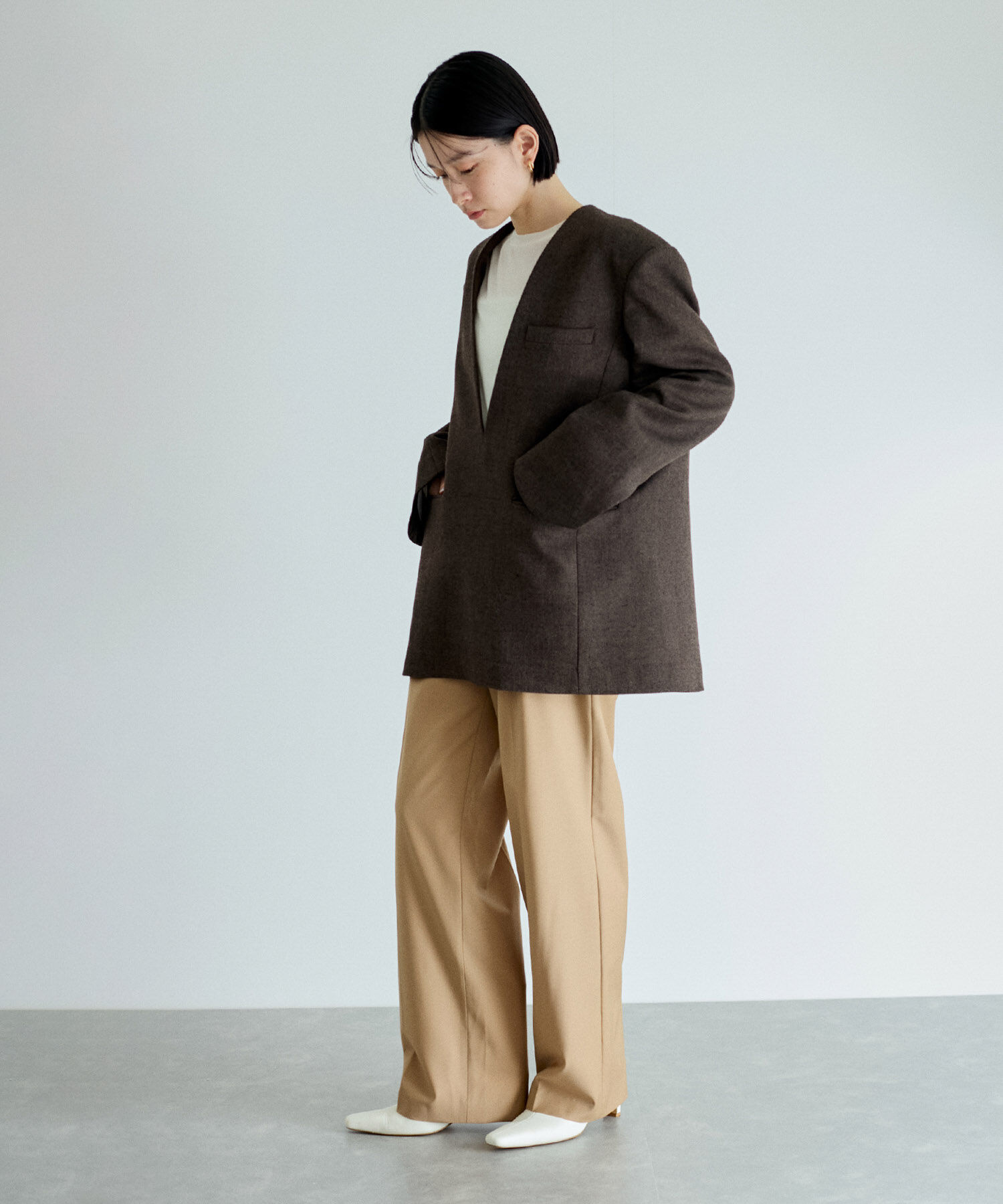 ADAM ET ROPE'「ジャケットライクブラウス」|シャツ・ブラウス|