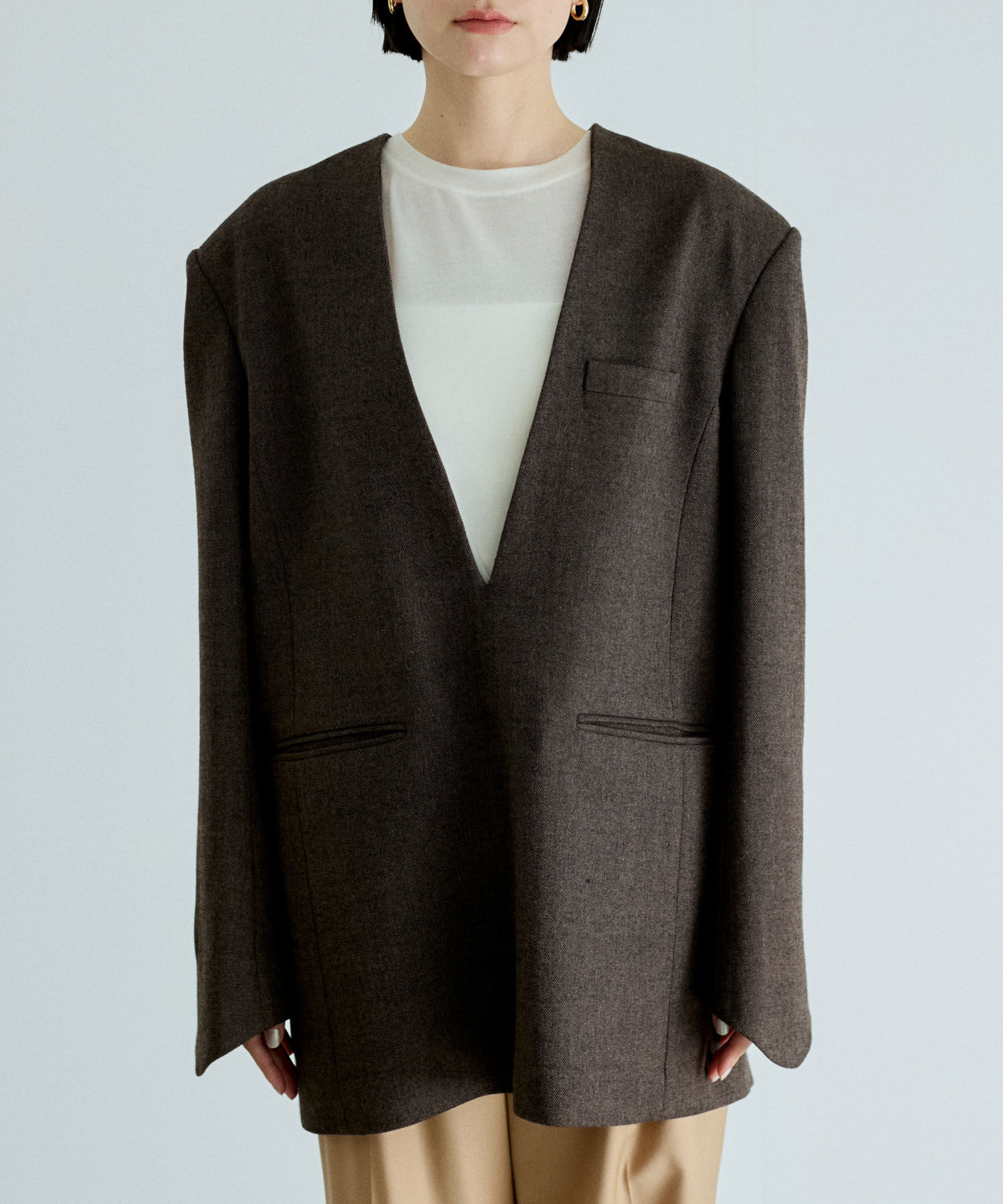 ADAM ET ROPE'「ジャケットライクブラウス」|シャツ・ブラウス|