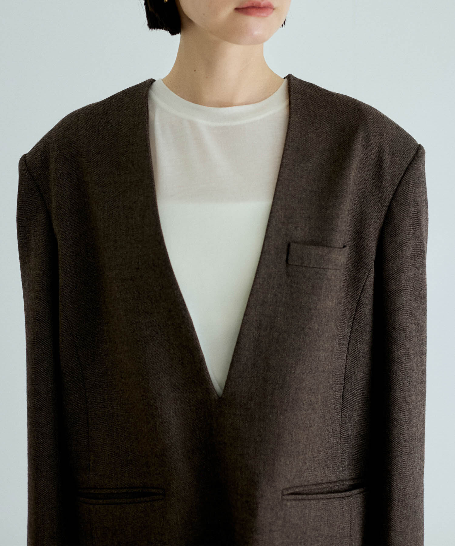 ADAM ET ROPE'「ジャケットライクブラウス」|シャツ・ブラウス|