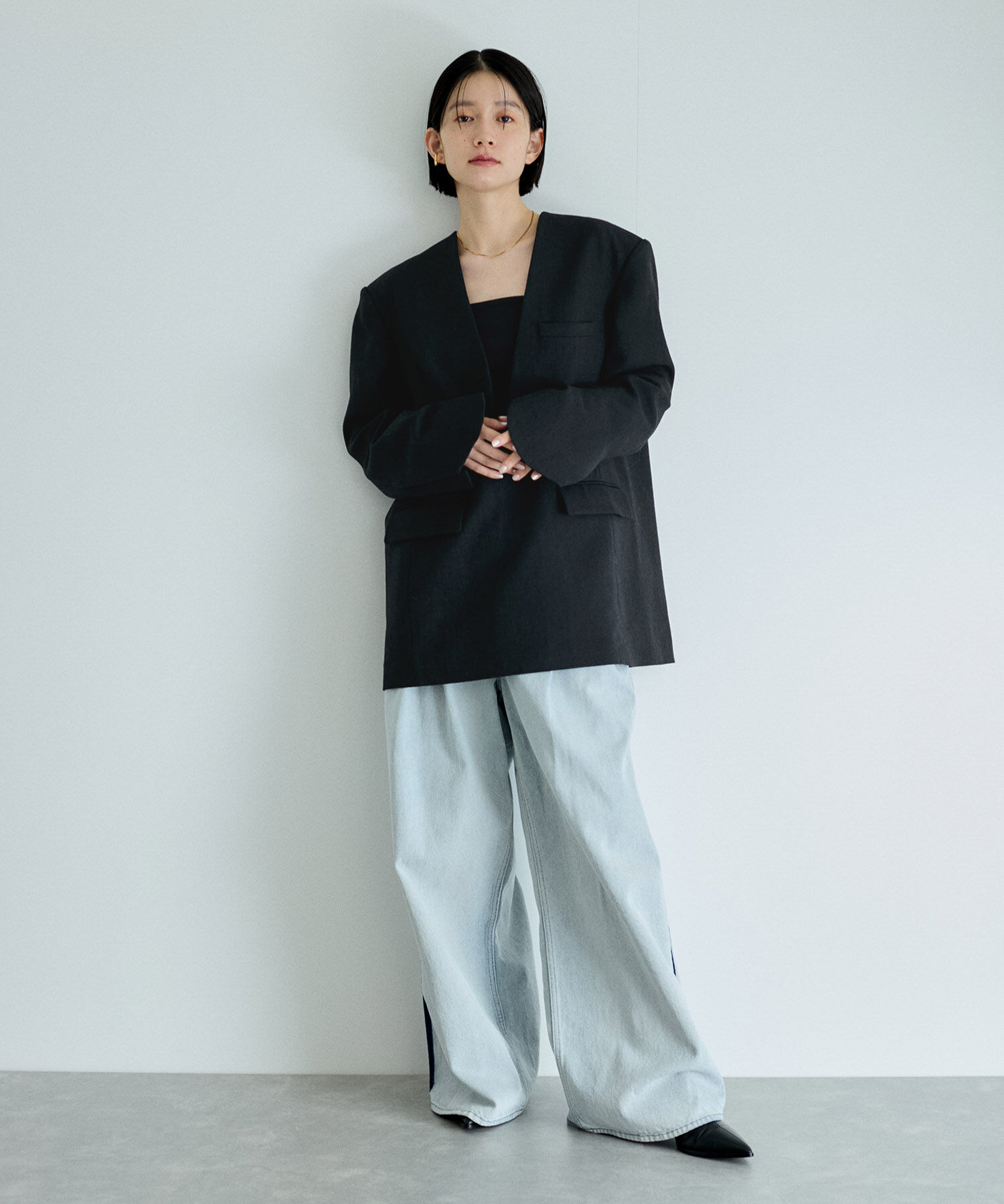 ADAM ET ROPE'「ジャケットライクブラウス」|シャツ・ブラウス|