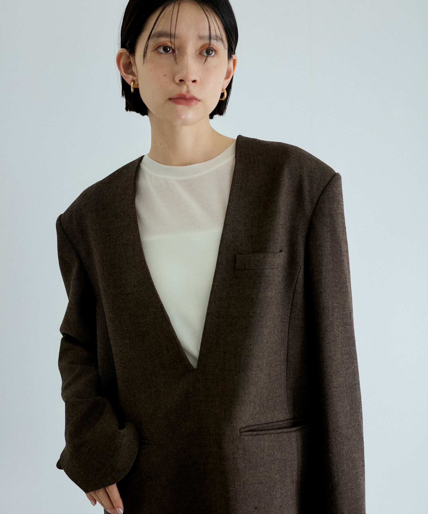 ADAM ET ROPE'「ジャケットライクブラウス」|シャツ・ブラウス|