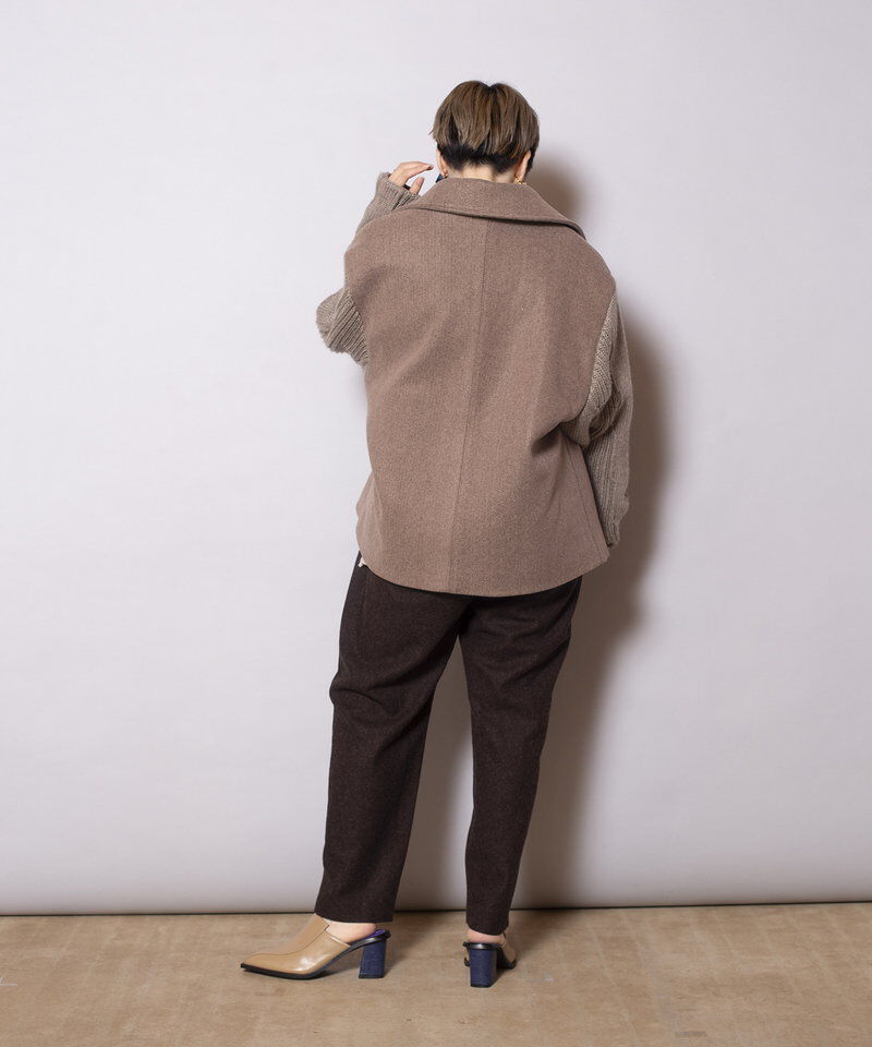  「ニットスリーブライダースジャケット」|ライダースジャケット|