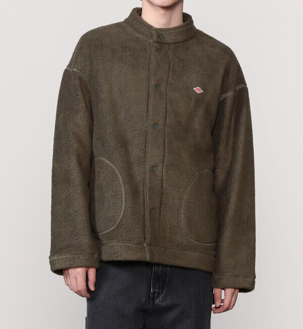 DANTON「DANTON | ダブルフェイスボア カーディガン MEN」|カーディガン|OLIVE