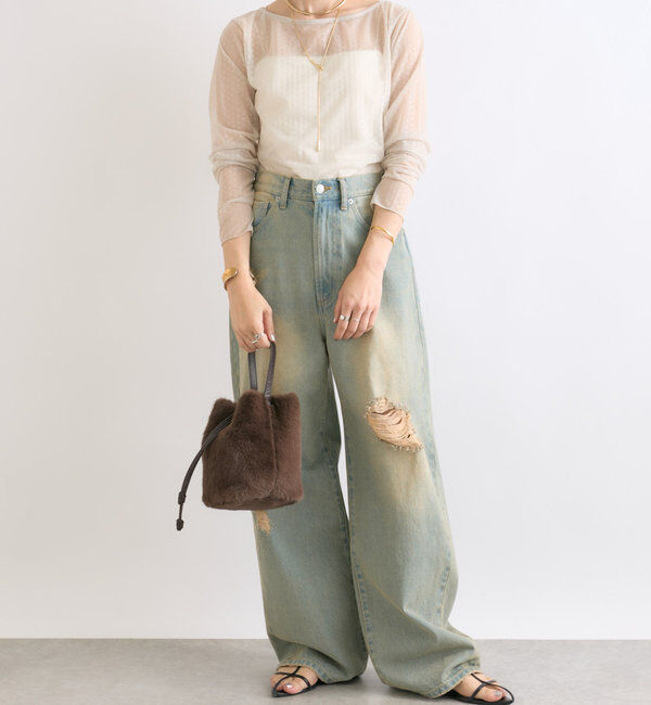  「【シーズンムードを高める】フェイクファーハンドバッグ」|トートバッグ|