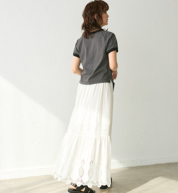  「【着映え◎】ケミカルレースティアードスカート」|スカート|