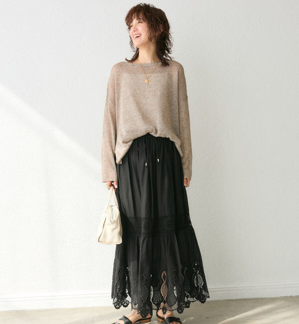  「【着映え◎】ケミカルレースティアードスカート」|スカート|