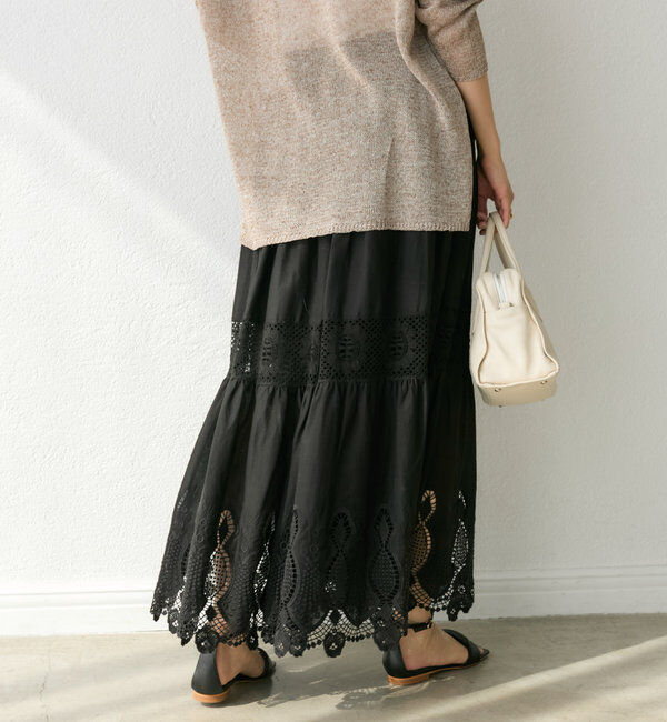  「【着映え◎】ケミカルレースティアードスカート」|スカート|
