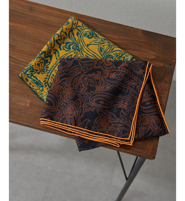  「ペイズリープリントスカーフ」|ストール|ネイビー