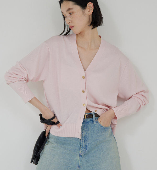  「【接触冷感/アンサンブル対応】アイシーコットンVカーデ」|ニット・セーター|