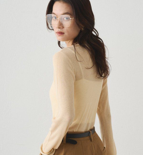  「シアーニットプルオーバー」|ニット・セーター|イエロー