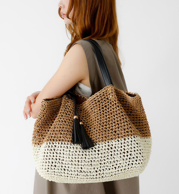 Rouge vif「タッセル付き ペーパートートバッグ / 雑材バッグ」|トートバッグ|その他2