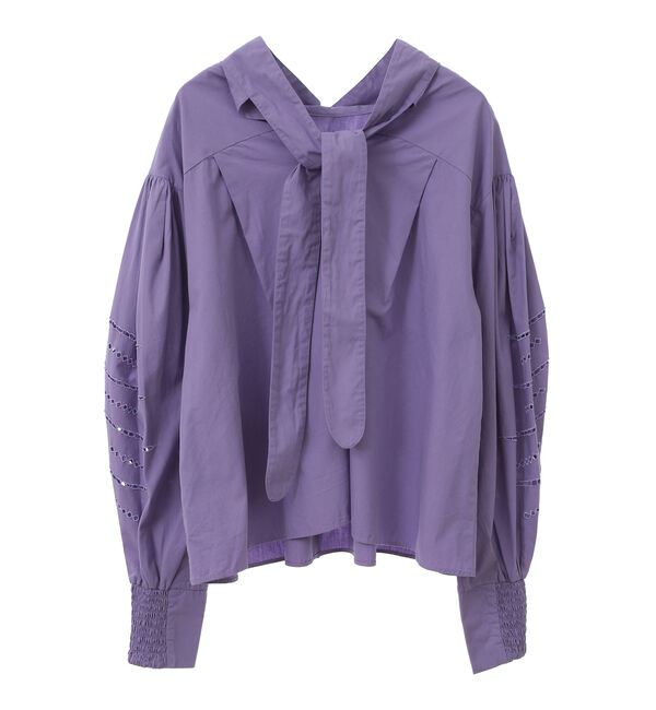  「【MARILYN MOON】2WAY POPLIN COTTON CUTWORK BLOUSE」|シャツ・ブラウス|バイオレット