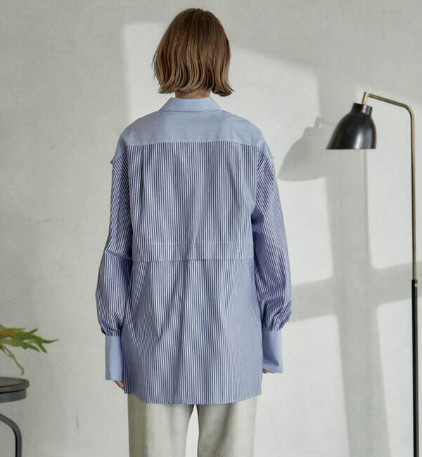 Soffitto「T/Cストライプ3WAYブラウス」|シャツ・ブラウス|