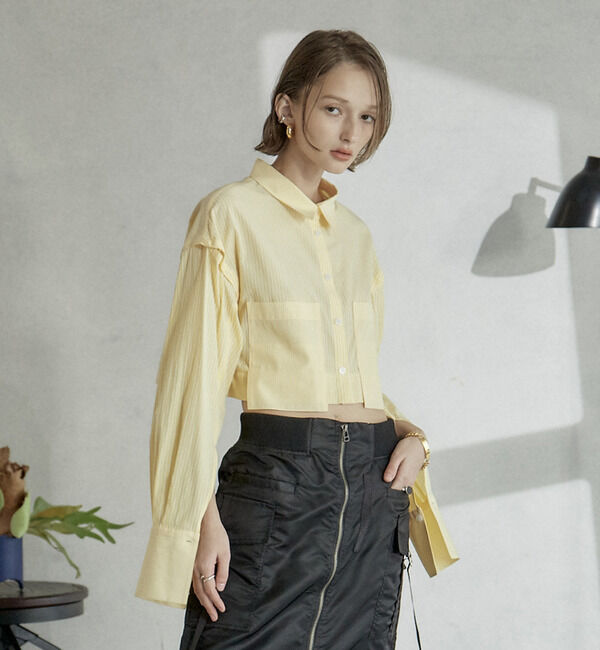 Soffitto「T/Cストライプ3WAYブラウス」|シャツ・ブラウス|