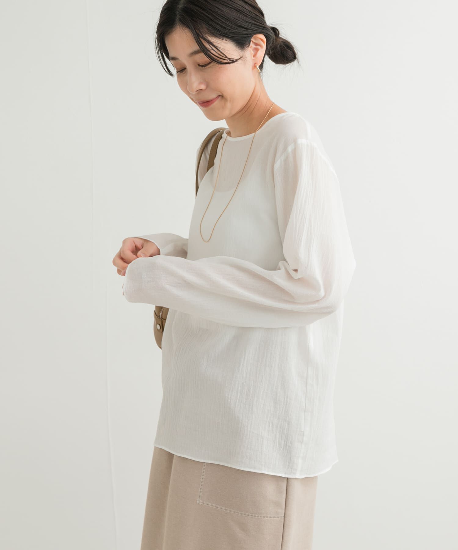 URBAN RESEARCH DOORS「コットンシアーTブラウス」|シャツ・ブラウス|