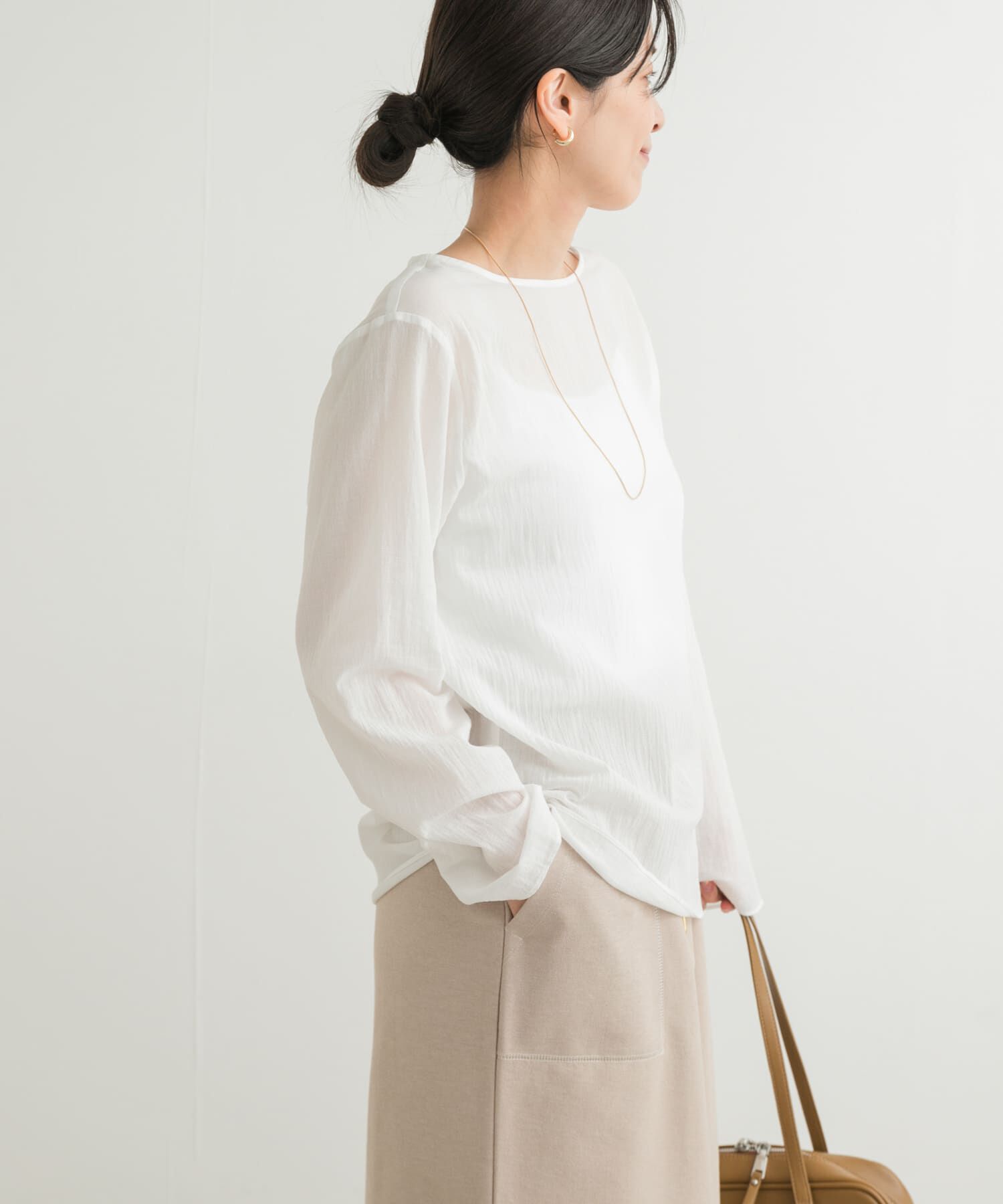 URBAN RESEARCH DOORS「コットンシアーTブラウス」|シャツ・ブラウス|