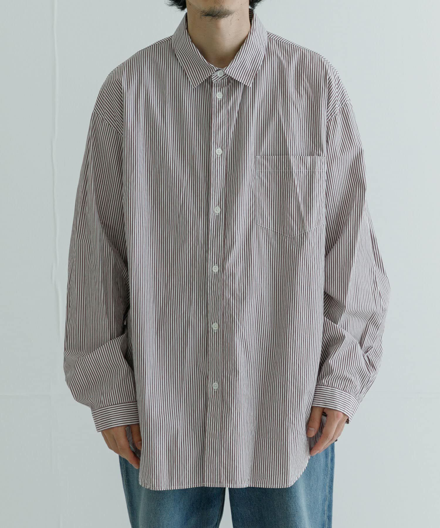 URBAN RESEARCH「ATON　GIZA STRIPE WASHED SHIRTS」|シャツ・ブラウス|