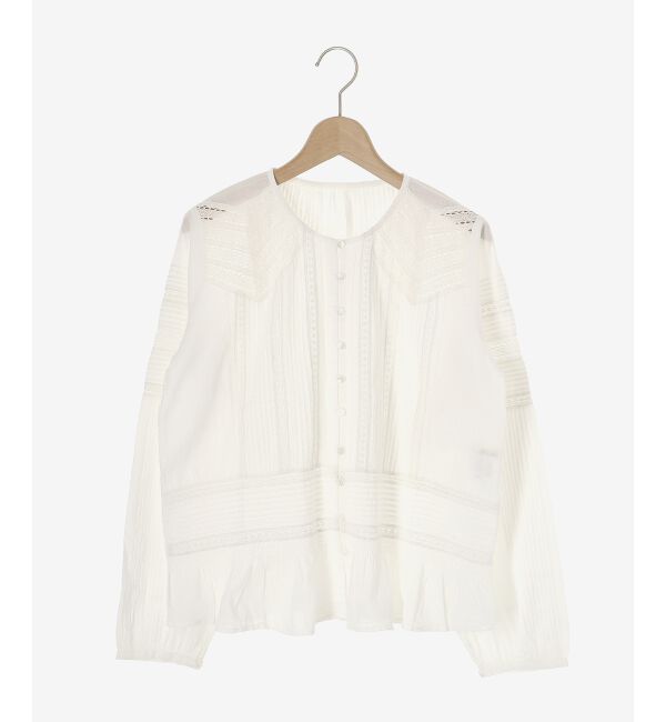 le.coeur blanc「Fanaka リバーレース切替ブラウス」|シャツ・ブラウス|