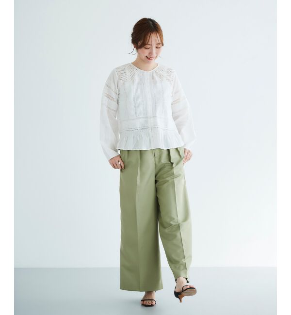 le.coeur blanc「Fanaka リバーレース切替ブラウス」|シャツ・ブラウス|