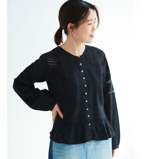 le.coeur blanc「Fanaka リバーレース切替ブラウス」|シャツ・ブラウス|