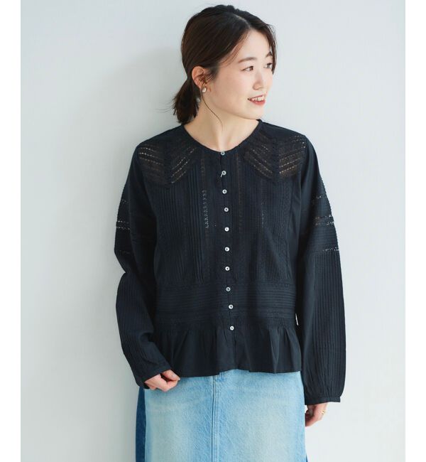 le.coeur blanc「Fanaka リバーレース切替ブラウス」|シャツ・ブラウス|