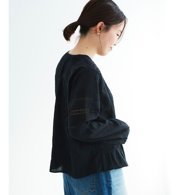 le.coeur blanc「Fanaka リバーレース切替ブラウス」|シャツ・ブラウス|