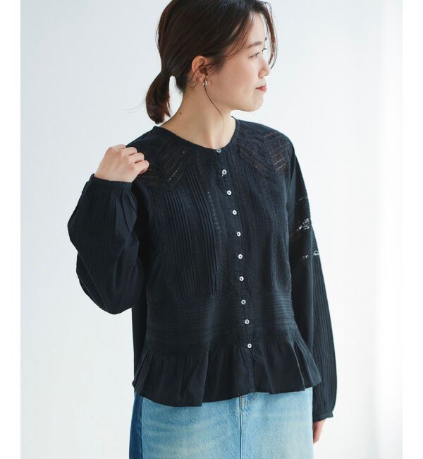 le.coeur blanc「Fanaka リバーレース切替ブラウス」|シャツ・ブラウス|