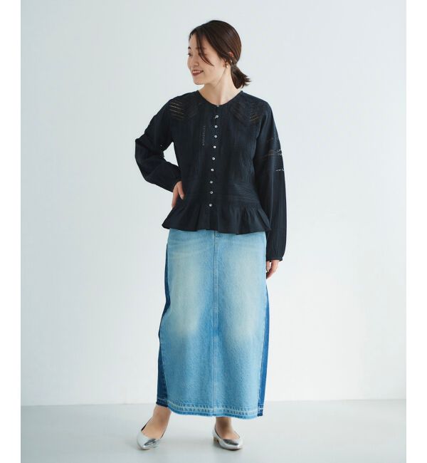 le.coeur blanc「Fanaka リバーレース切替ブラウス」|シャツ・ブラウス|