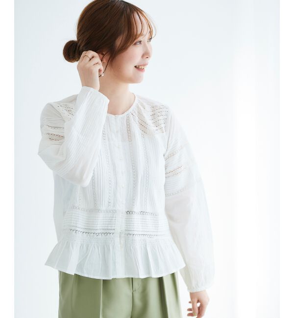 le.coeur blanc「Fanaka リバーレース切替ブラウス」|シャツ・ブラウス|