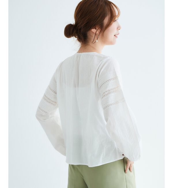 le.coeur blanc「Fanaka リバーレース切替ブラウス」|シャツ・ブラウス|