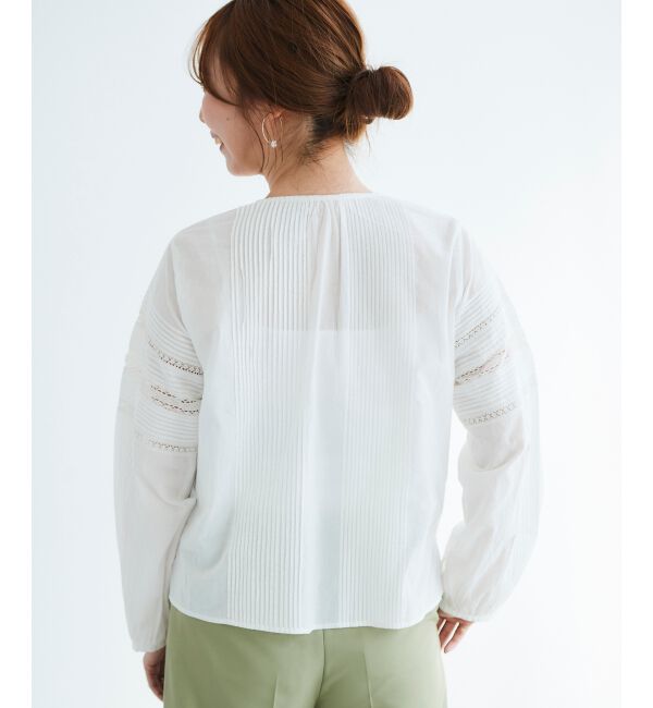 le.coeur blanc「Fanaka リバーレース切替ブラウス」|シャツ・ブラウス|