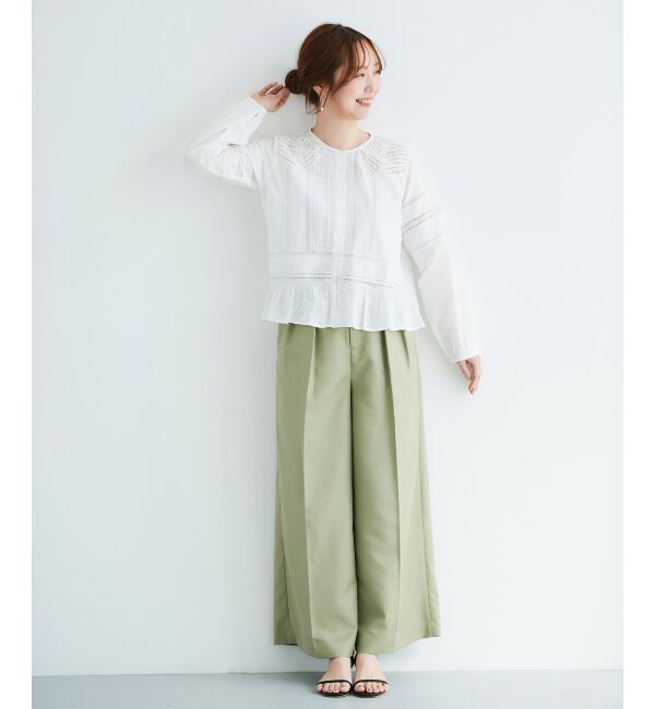 le.coeur blanc「Fanaka リバーレース切替ブラウス」|シャツ・ブラウス|