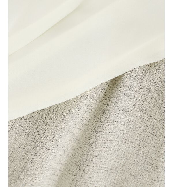 le.coeur blanc「ツィードドッキングノーカラーブラウス」|シャツ・ブラウス|