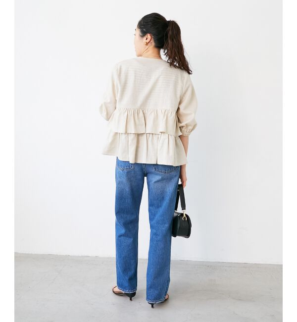  「《着映え◎》コットン麻フリルティアードジャケット」|その他|