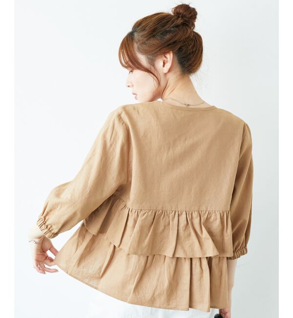  「《着映え◎》コットン麻フリルティアードジャケット」|その他|