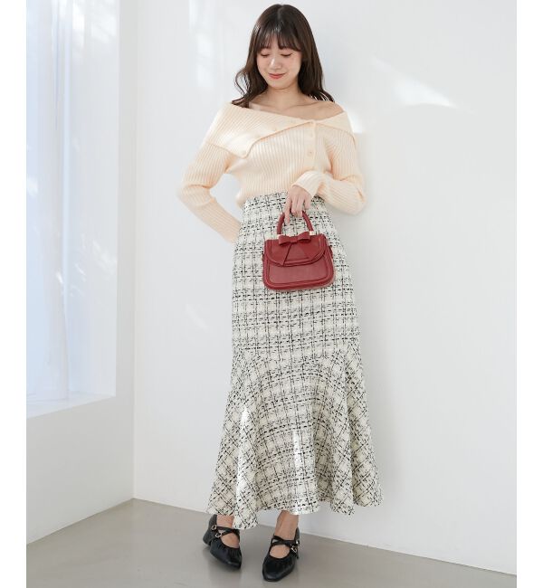 MAJESTICLEGON「ビッグカラーボタンオフショルニット」|ニット・セーター|