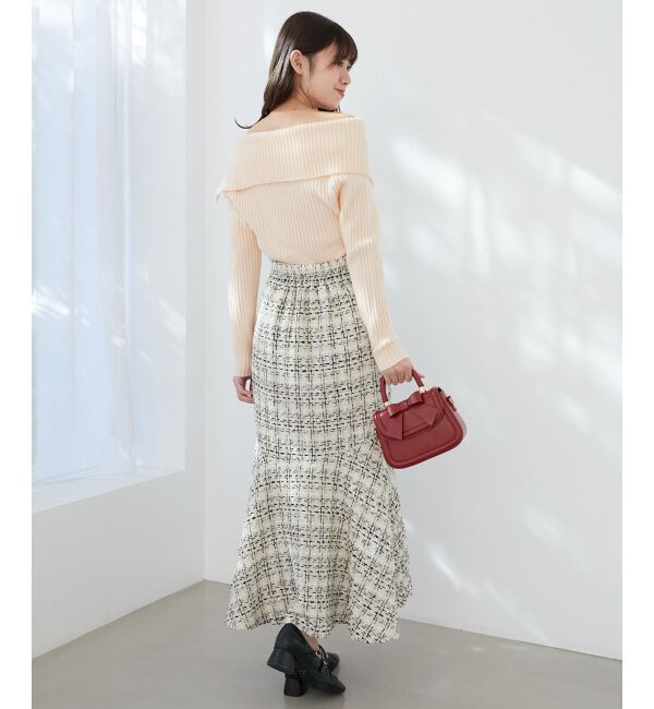 MAJESTICLEGON「ビッグカラーボタンオフショルニット」|ニット・セーター|