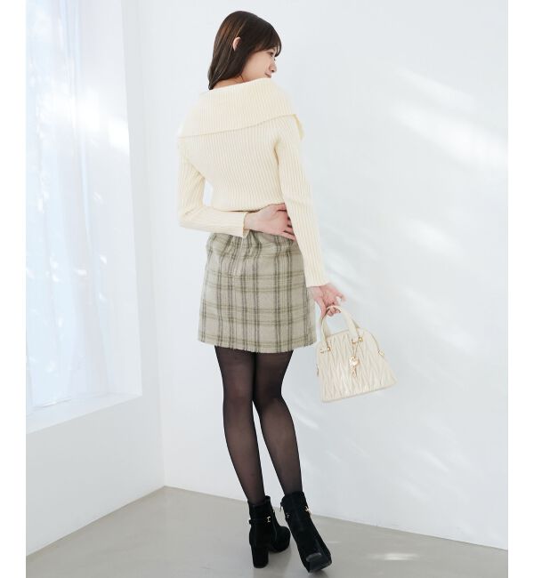 MAJESTICLEGON「ビッグカラーボタンオフショルニット」|ニット・セーター|