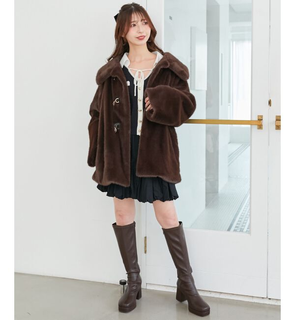  「デコルテオープンバイカラー襟ニット」|ニット・セーター|