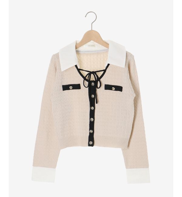  「デコルテオープンバイカラー襟ニット」|ニット・セーター|