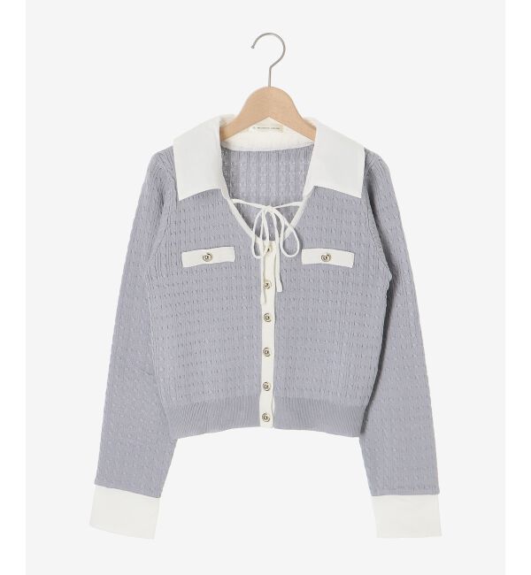  「デコルテオープンバイカラー襟ニット」|ニット・セーター|