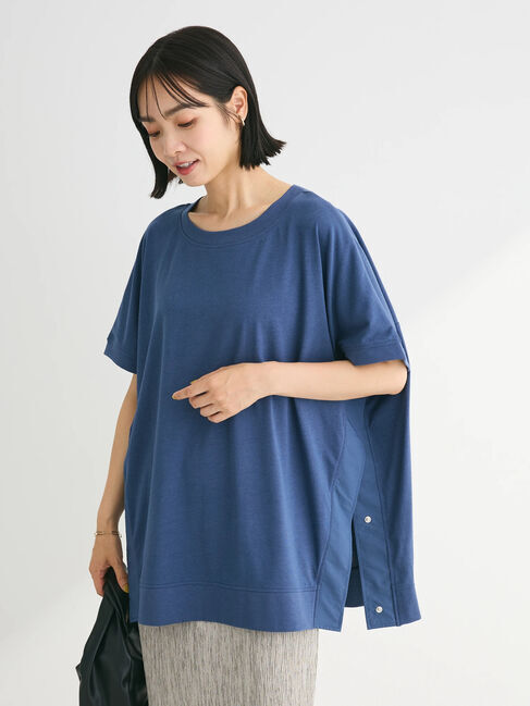 Green Parks「フレンチスリーブ脇ドッキングカットプルオーバー」|Tシャツ・カットソー|Blue