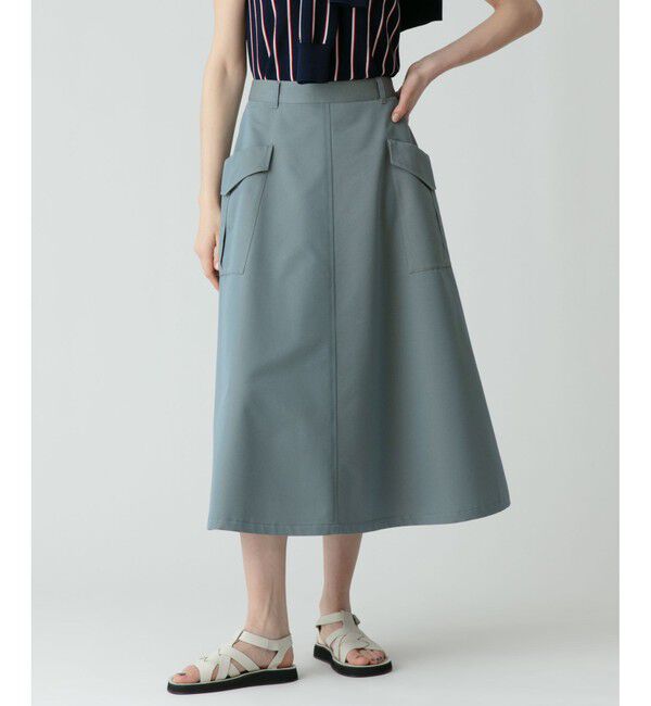 allureville「タスランワークフレアスカート」|スカート|ブルー