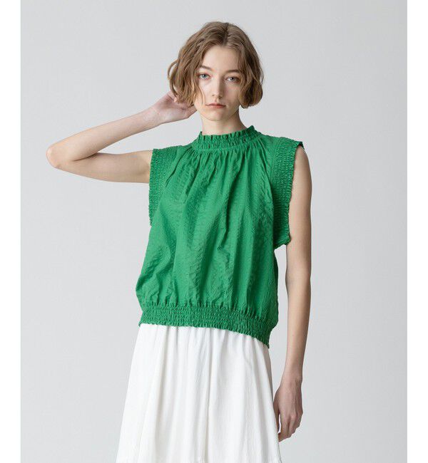 allureville「シャーリングプルオーバー」|シャツ・ブラウス|グリーン