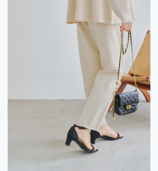 titivate「センターピンタックスリムニットパンツ」|スラックス|