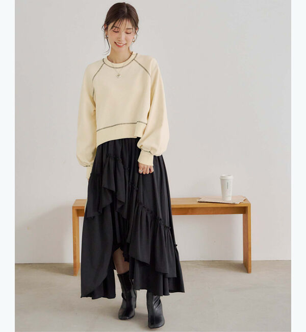 titivate「ショートスウェットプルオーバー」|スウェット・ジャージ|