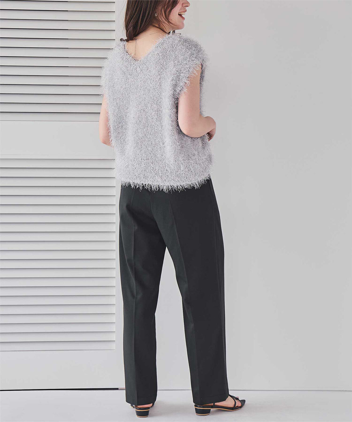 ur's「ラップ風デザインハイウエストパンツ」|スラックス|