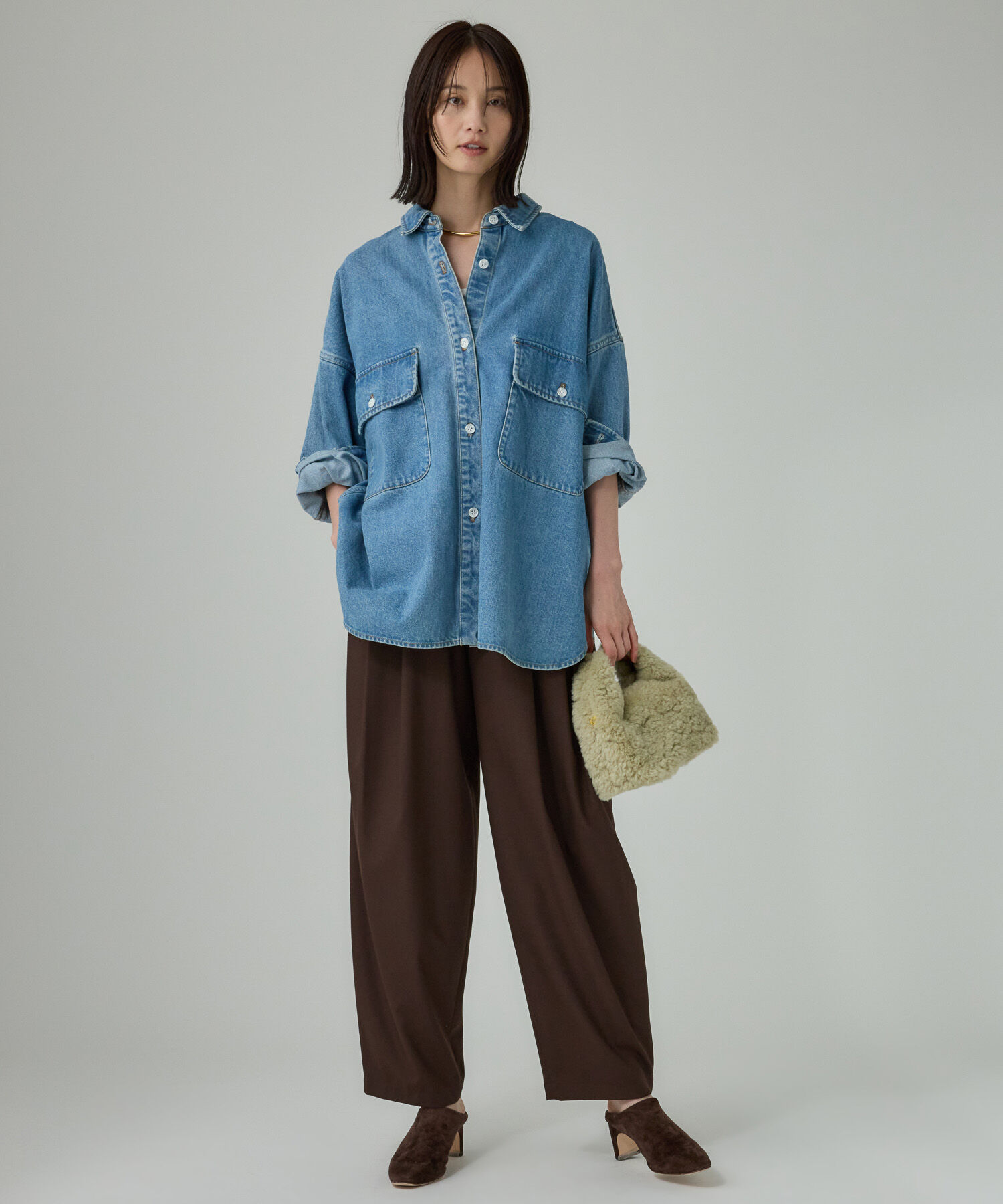 BABYLONE「デニムビッグシャツ」|シャツ・ブラウス|